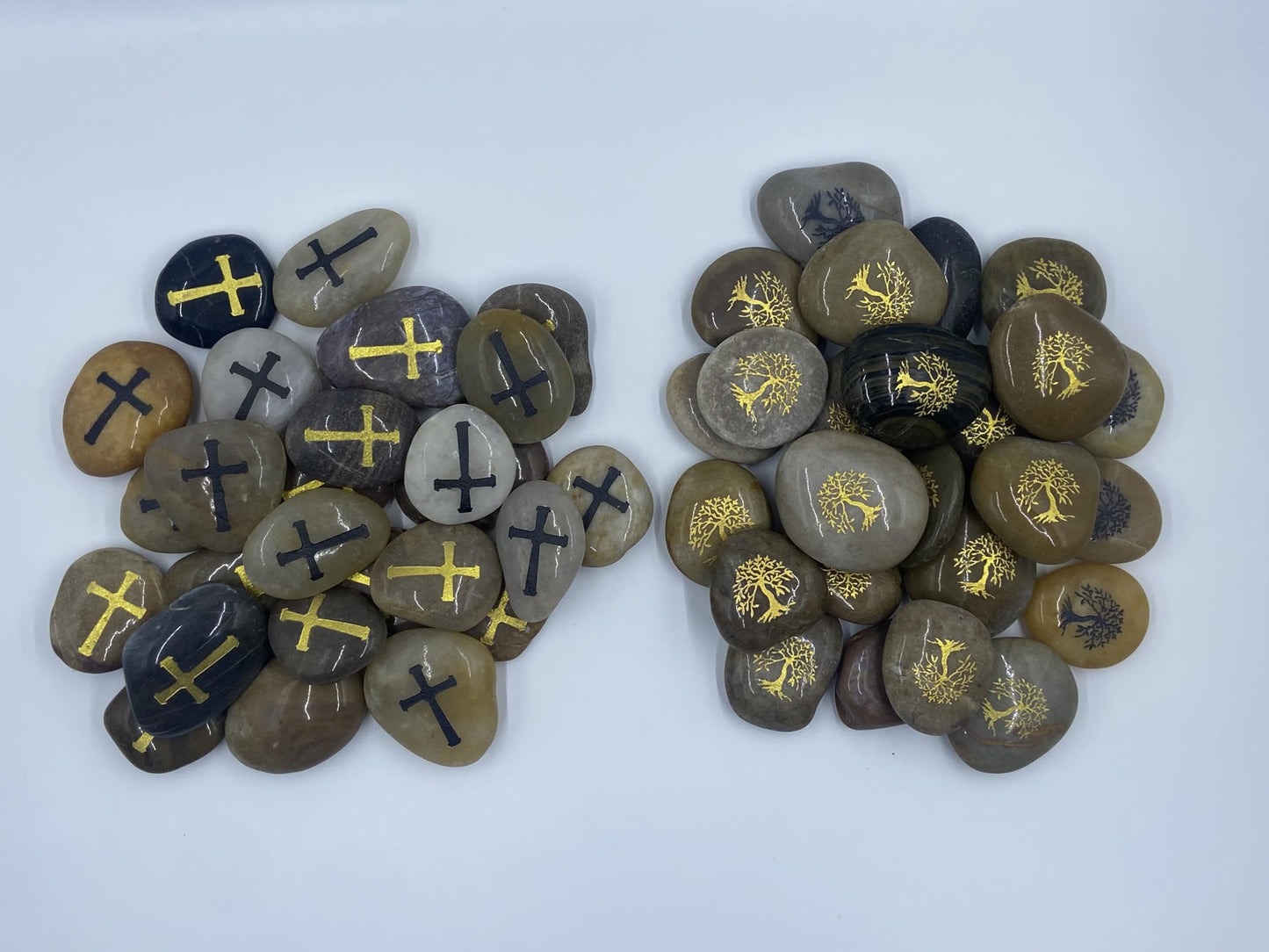 Majorhouse 52pcs Engraved Inspirational Stones,Pocket Words Stone River Rock,.Blessing Gifts Faith Stones,Encourage Stones for Family and Friends. Life Tree Cross