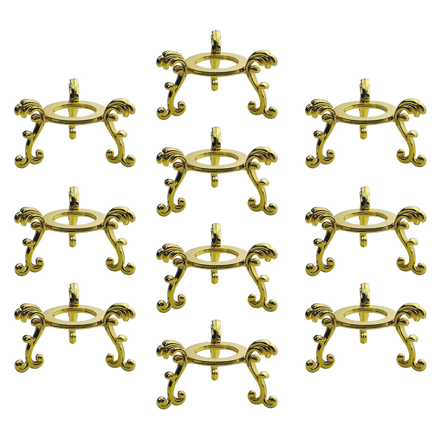 OmyLens 10Pcs Gold Crystal Ball Stand for Displaying Crystal Glass and Natural Rocks, Sphere Display Holder, for 40mm-80mm Sphere or Stone