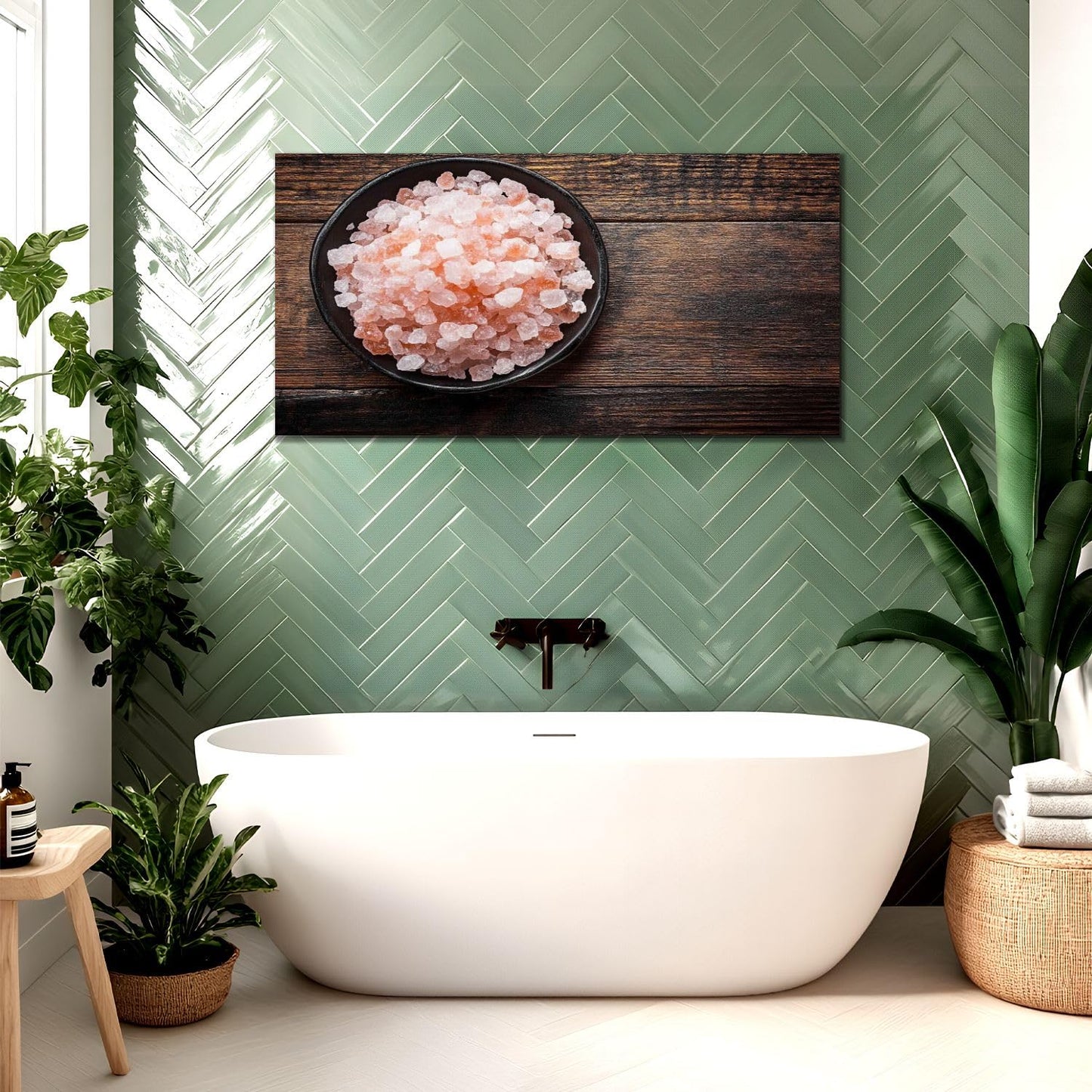 Canvas Wall Art Prints pink himalayan salt Large Framed Wall Art Painting Artwork Poster Hanging Home Decor for Living Room Office Bathroom 20"x40"