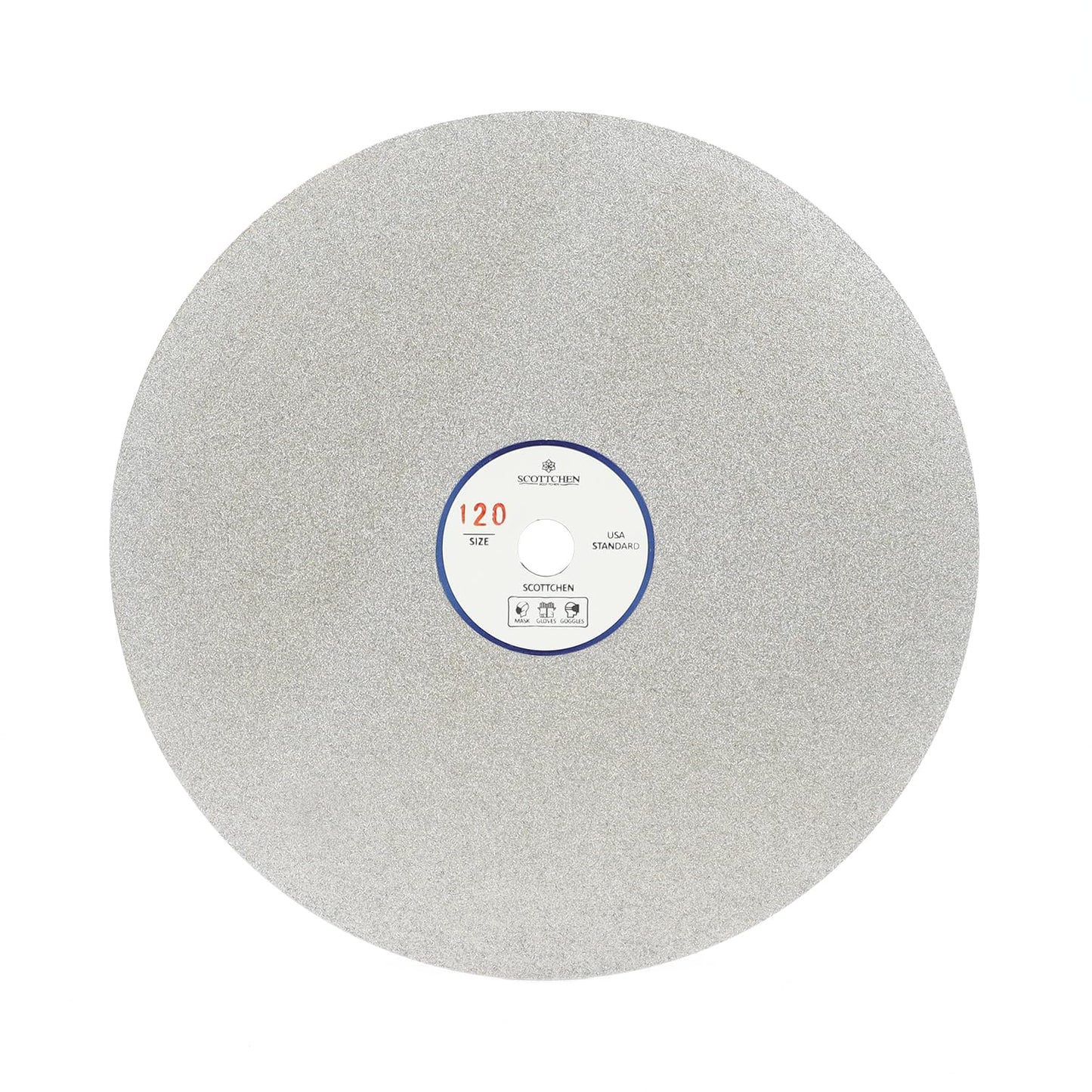 SCOTTCHEN Diamond Flat Lap Wheel 8" x 1/2" Grinding Sanding Disc Lapping Polishing Disc-120 Grit