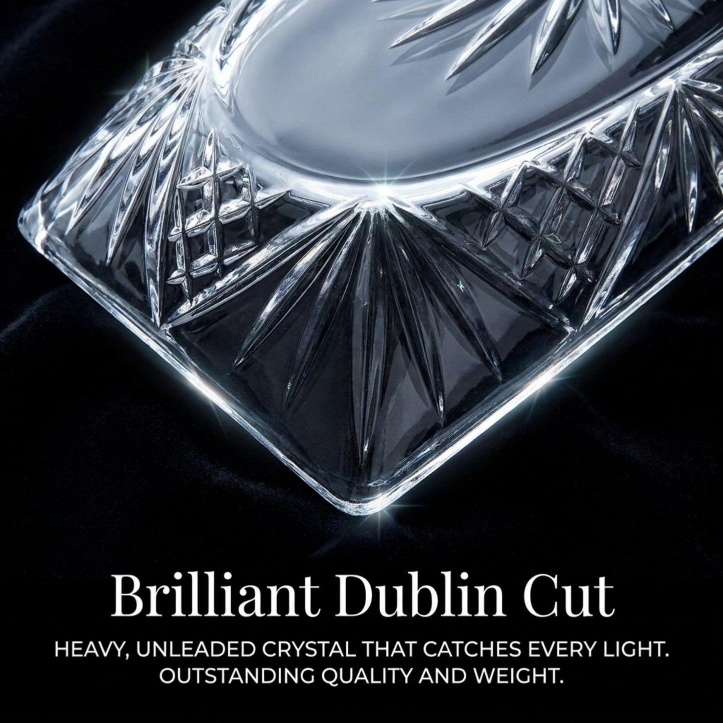 Godinger Serving Tray Platter, Crystal Glass Display Tray, 12"x 5", Dublin Collection