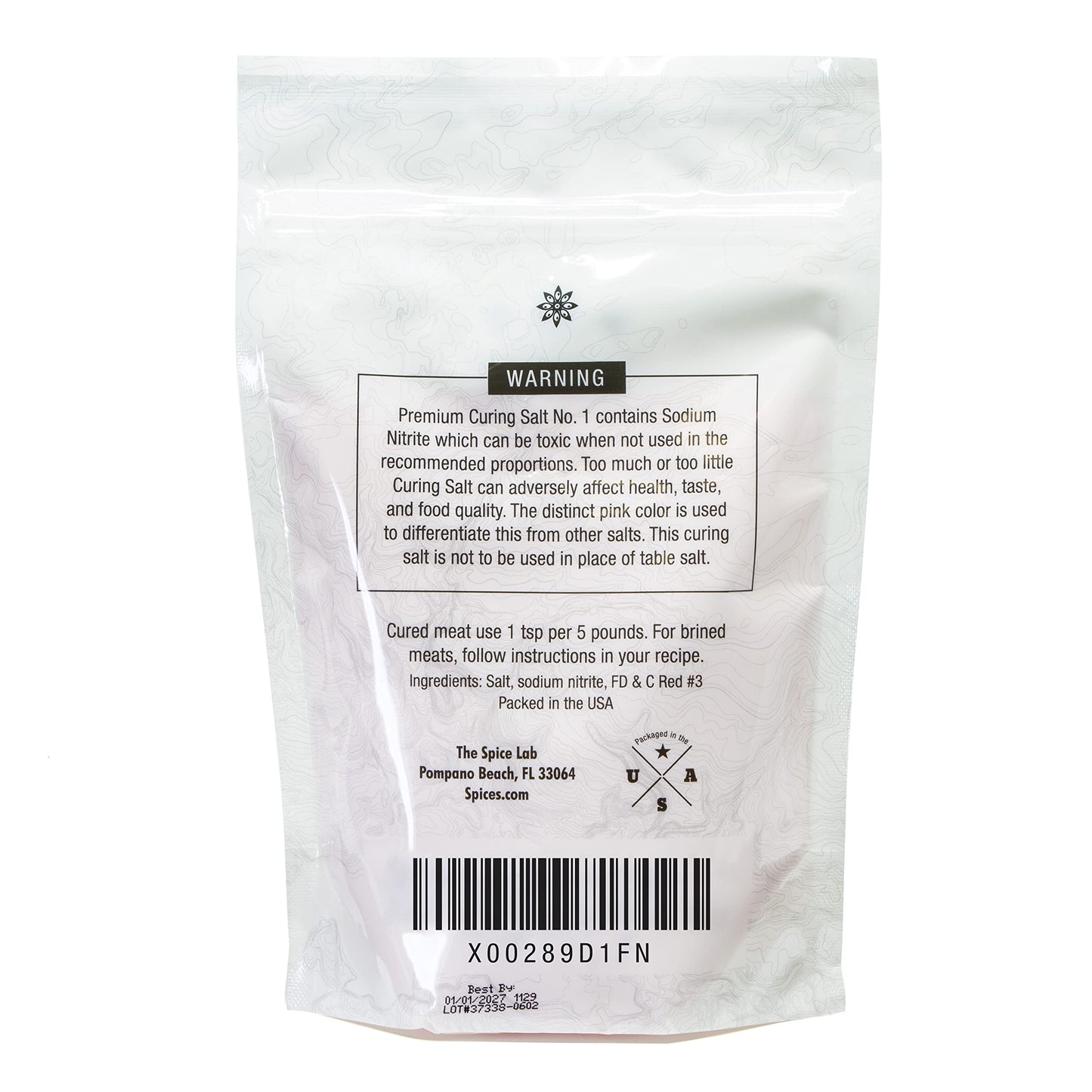 The Spice Lab Curing Salt #1 (2 Lb Bag) Pink Curing Salt (Prague Powder 1) 6.25% Sodium Nitrite Curing Salt for Meat, Game, Bacon Cure, Brining Salt, Jerky Cure, Brisket & Corned Beef - Made in USA
