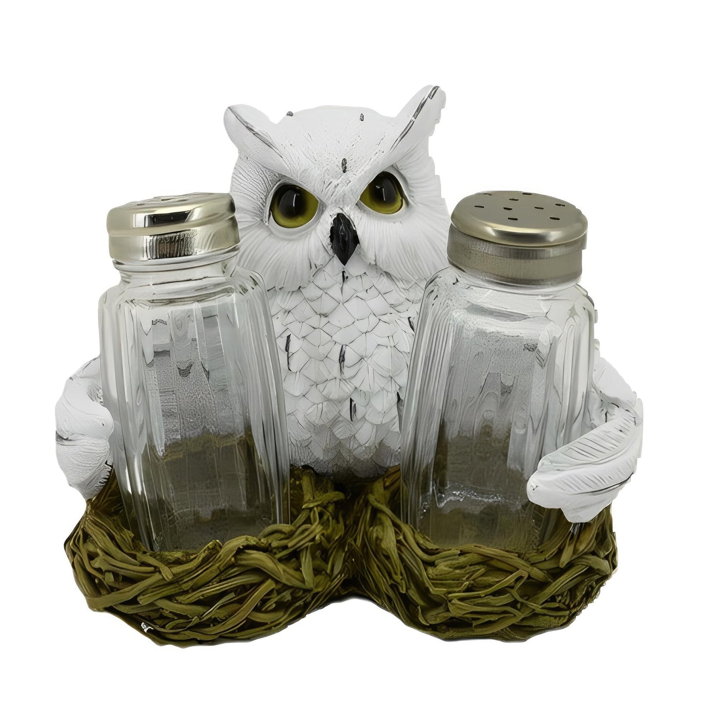 ICE ARMOR 5.25" W Owl Salt & Pepper Shakers Statue Sculpture Ornament Decoration Home/Room Decor Ideas for Housewarming, Holidays and Birthdays Great Collectible Addition