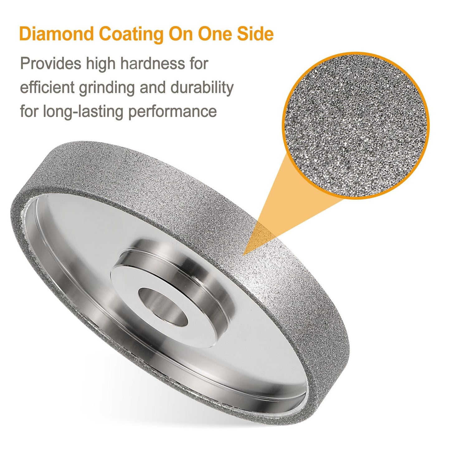 HARFINGTON Diamond Lapidary Wheel 6 Inch x 1 Inch Arbor Hole 100 Grit Grinding Wheels for Stone, Marble, Glass, Ceramics, Crystal, Carbide, Steel