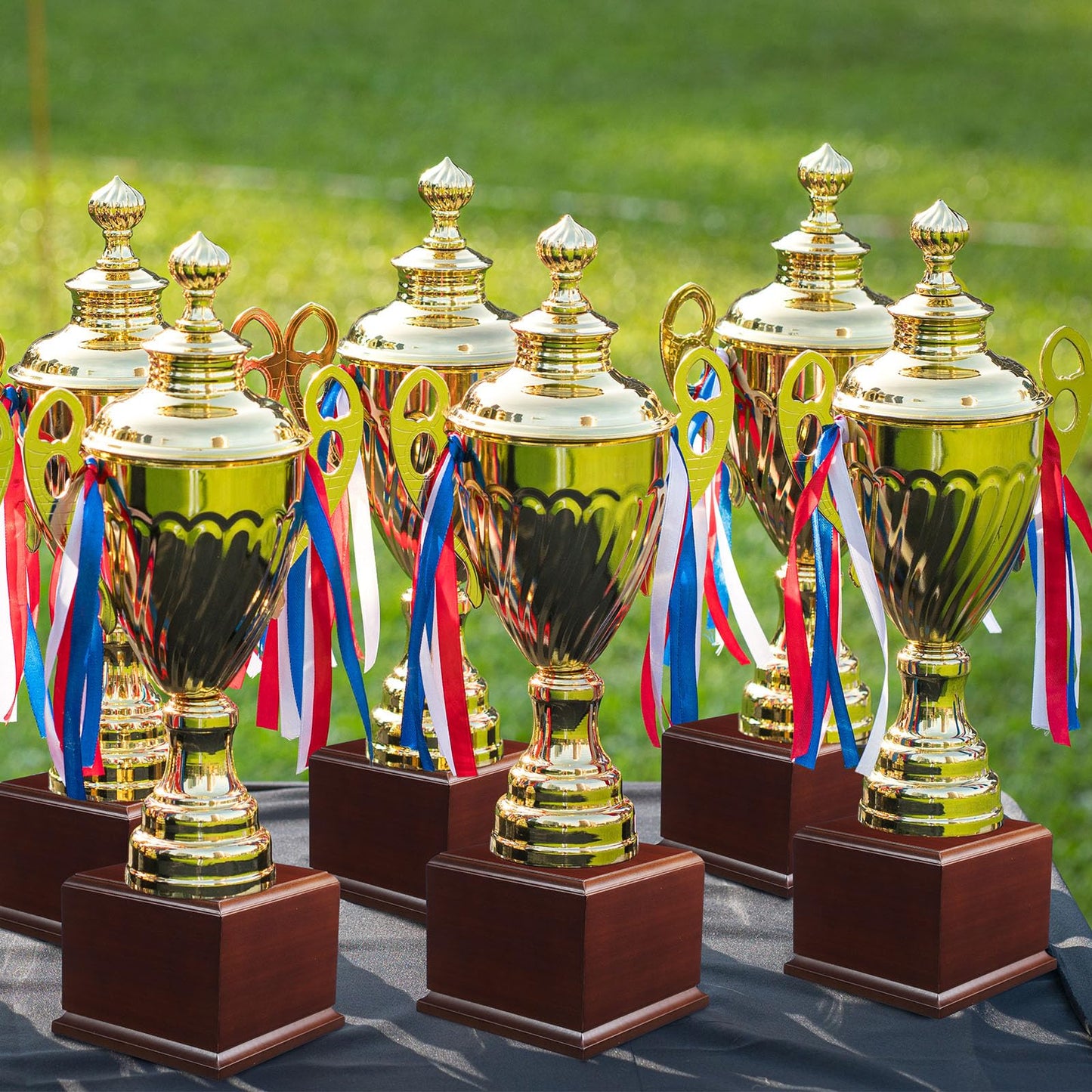 Chunful 1 Pack 4.5" x 4.5" x 2.5" Cherry Wood Base Trophy Base DIY Square Stand Blank for Trophies Awards Trophies Figurines Cups Display Stand Riser