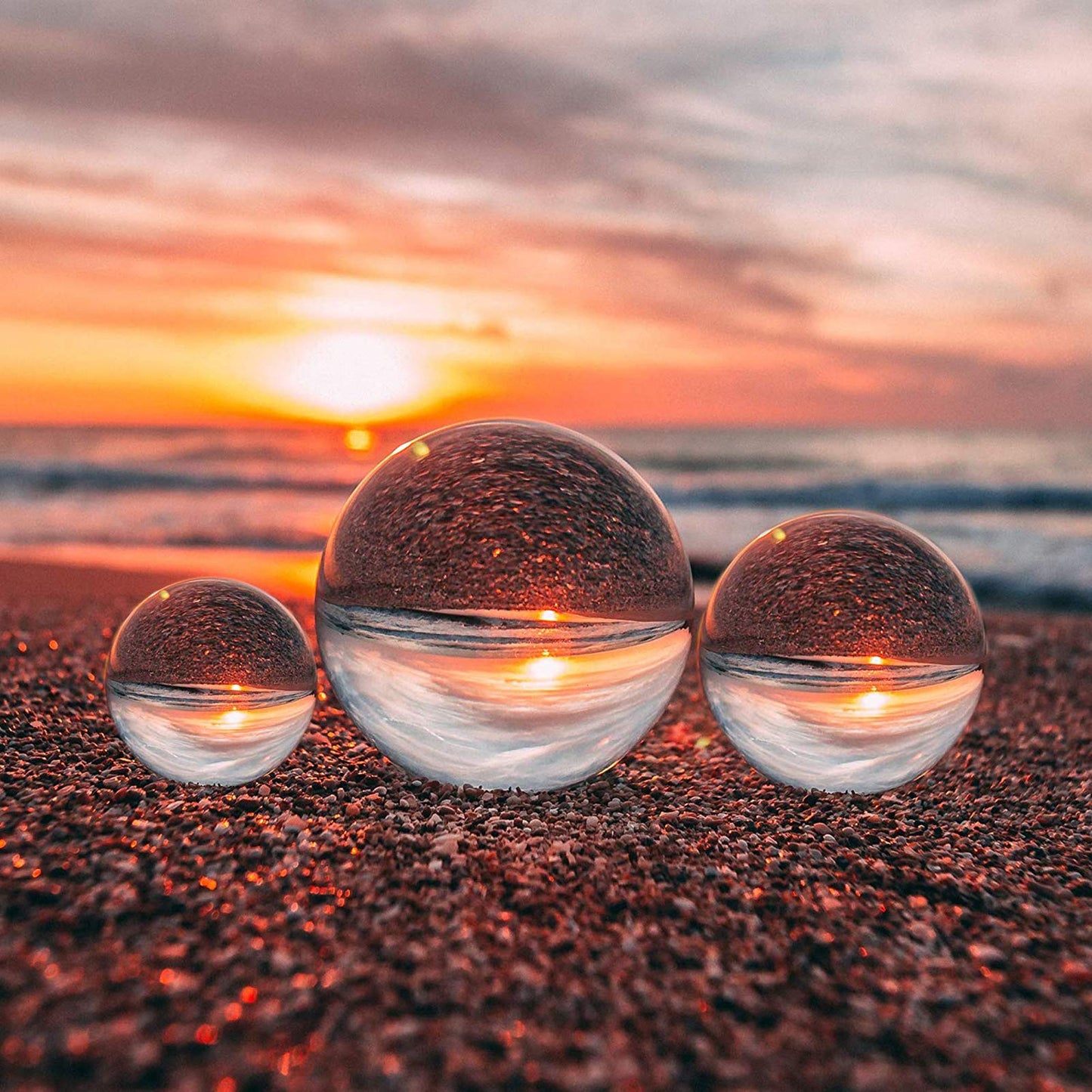 EMART Crystal Ball for Photography 3 Pack, Props Decoration, K9 Lens Suitable Gazing for Divination, Feng Shui, Fortune Telling, Meditation, Magical Shots, Elegant Home & Party Decor(60/80/100mm)