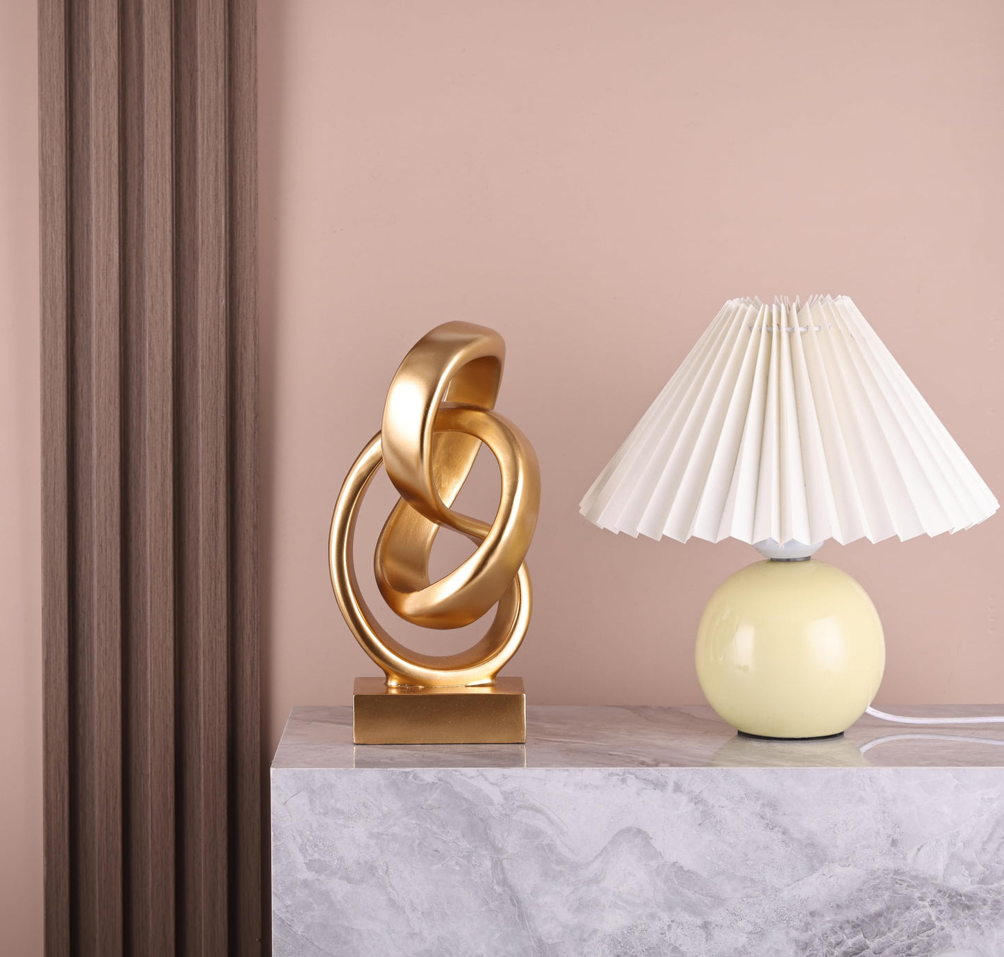 WUBIANJIE Abstract Sculpture Knot Decor, Resin Abstract Sculptures Home Decor, Modern Geometric Tabletop Art Object for Living Room Shelf Mantel Entryway Console