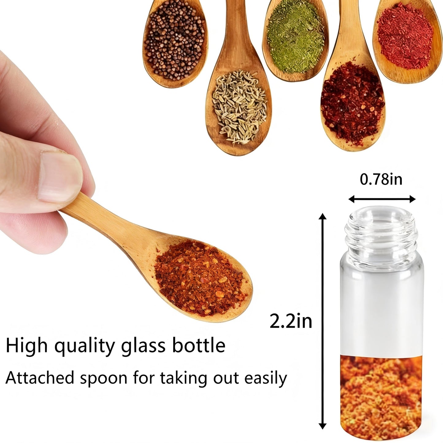 4 Pack Mini travel spice containers, Waterproof Leak-Proof Seasoning Storage,Portable Clear Glass Condiment Organizer for Travel, Camping, Hiking, Outdoor & Kitchen Use