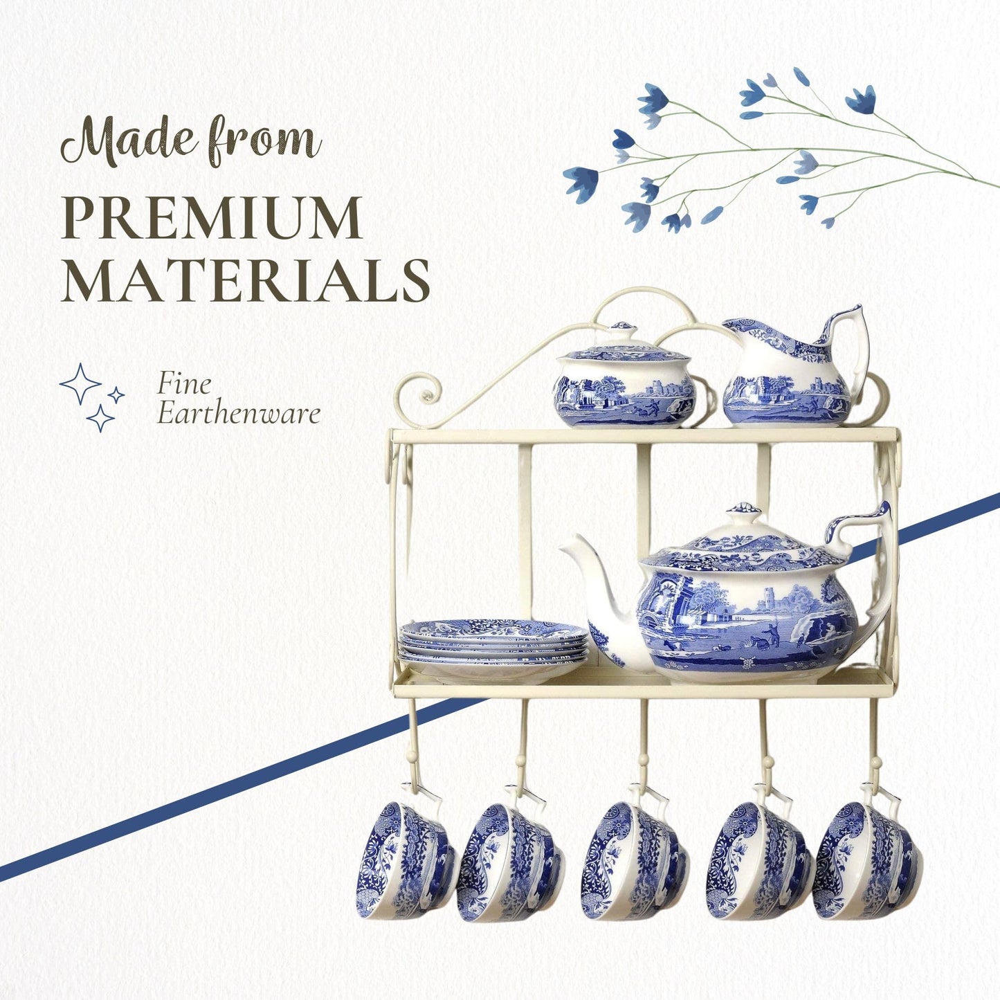 Spode – Blue Italian Blue Italian Dip Dish – BlueWhite