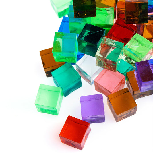 Acrylic Cubes - Gemstones and Crystals - Fake Diamonds - Jar of 200 pcs Vase Filler Jewels for Crafts - Fish Tank Rocks - Sensory Bin Filler Gems for Crafting - Fake Ice Cubes - Multicolored