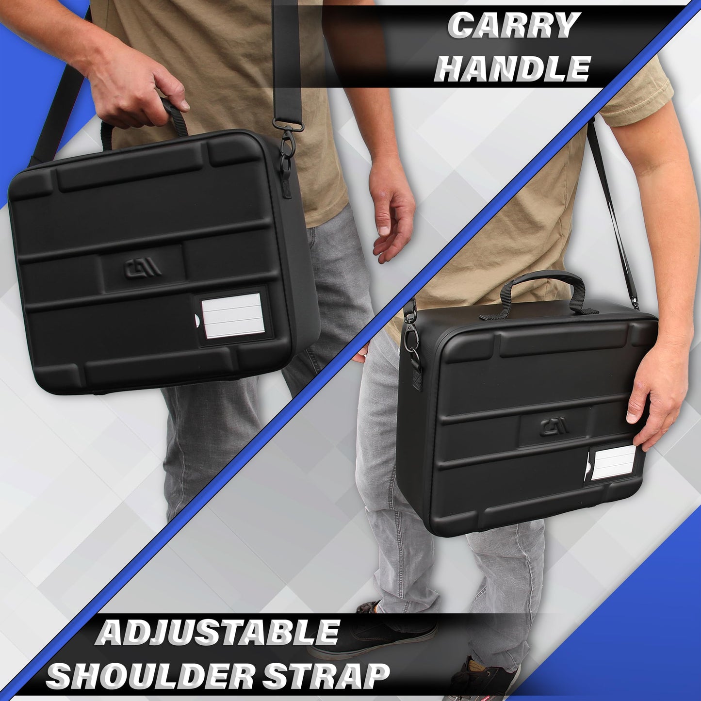 CASEMATIX Rock Collection Travel Case - 144 Slot Rock Collection Box with Four Protective Foam Trays, Crystal Storage and Travel Case with Shoulder Strap and ID Card Holder!
