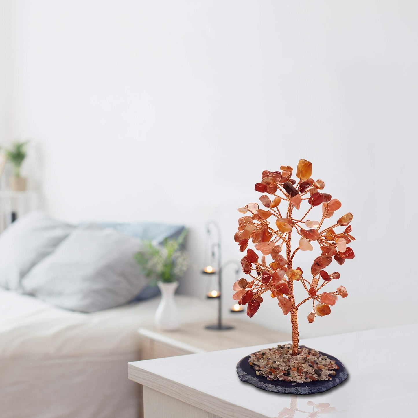 Mina Heal Crystal Gem Money Tree for Chakra Healing Feng Shui Meditation Good Luck Wealth & Prosperity