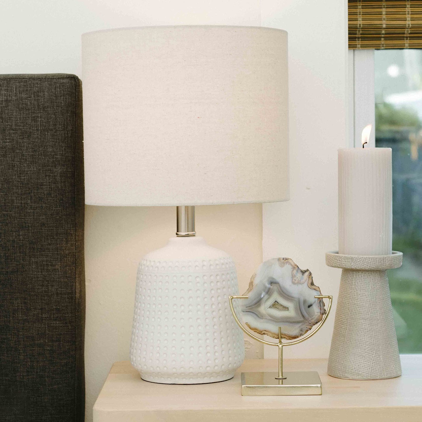 Creative Co-Op Main + Mesa Natural Brown Agate on Stand