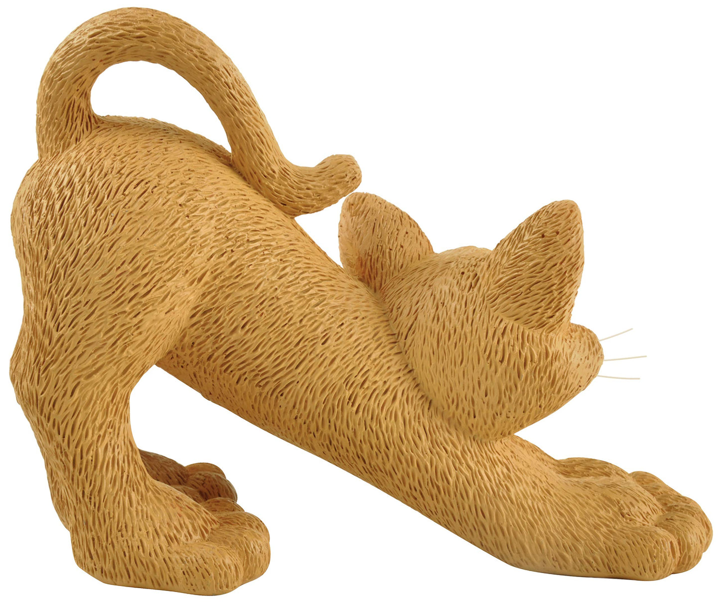 Stretching Orange Cat Figurine – 3 Inch Cute Cat Statue, Yoga Cat Decor for Home, Desk or Shelf, Rustic Cabin Style Animal Figurine Gift for Cat Lovers