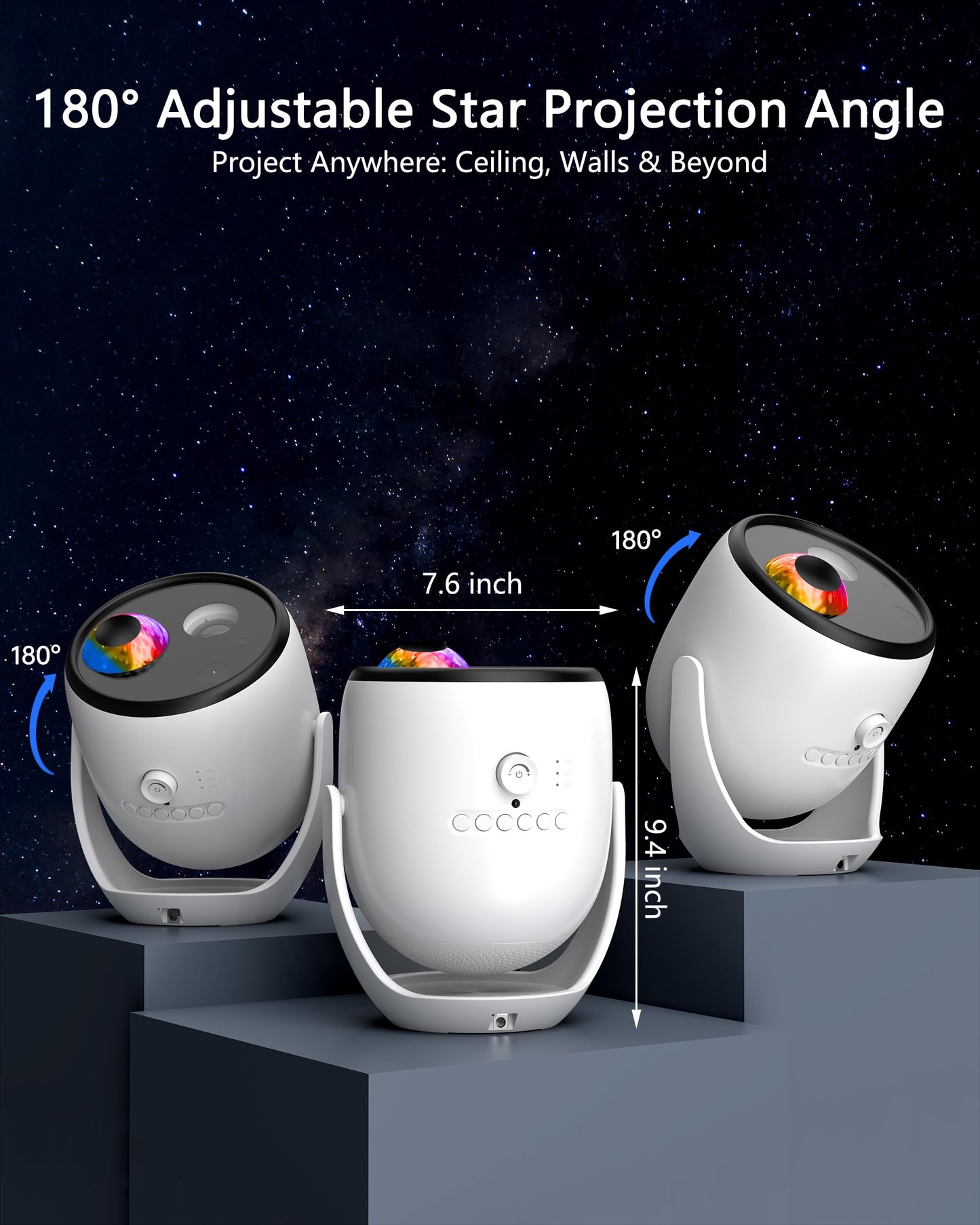Twelvetooo 3D Galaxy Projector, Star Projector with 90 Dynamic Scenes, HD Planetarium Projector Night Light with Bluetooth Speaker for Room, Christmas Gift for Kids Adults, Relaxing Ambiance