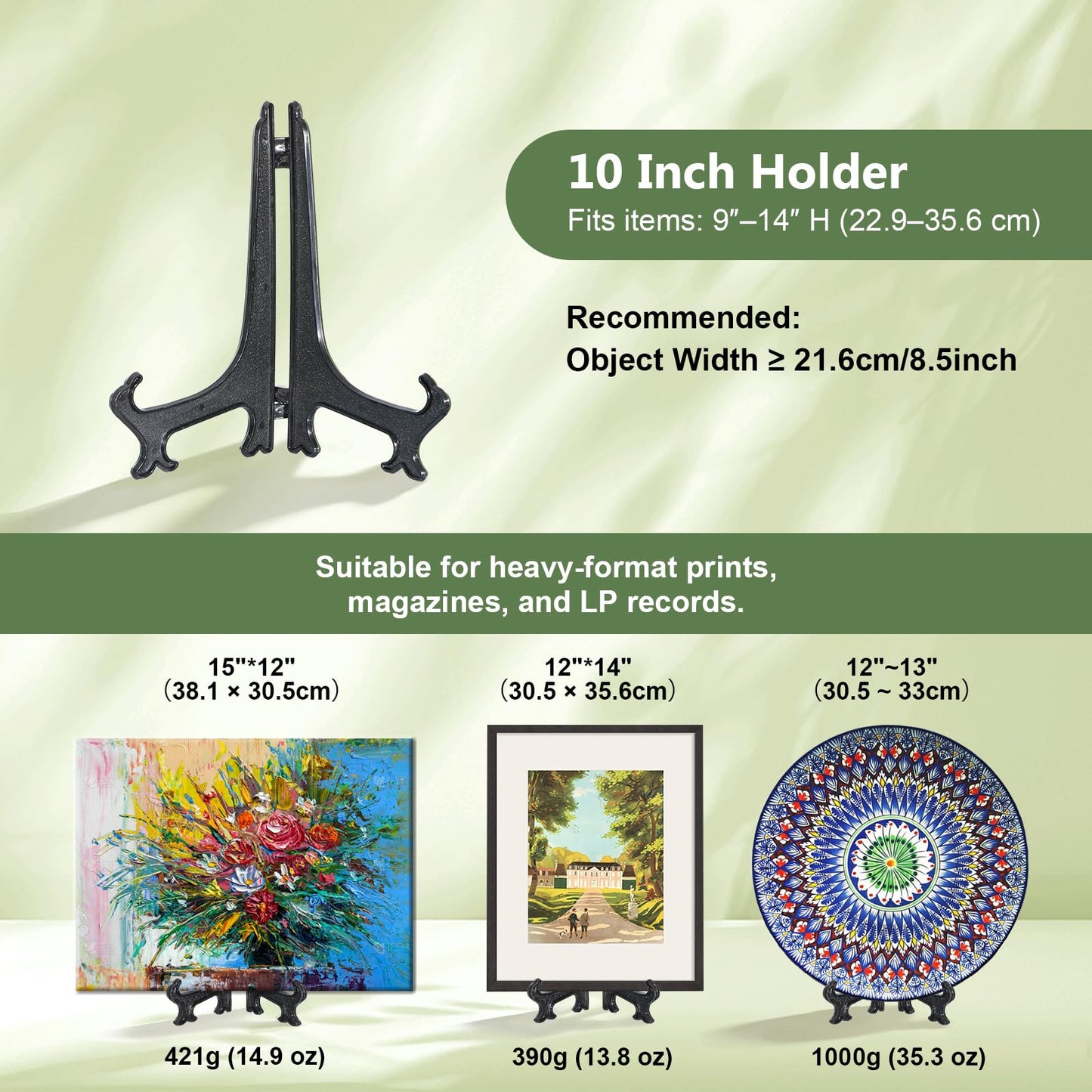 Artliving 10 Inch Black 6pcs/Set Plastic Easels Plate Display Stands Picture Frame Stand Holder