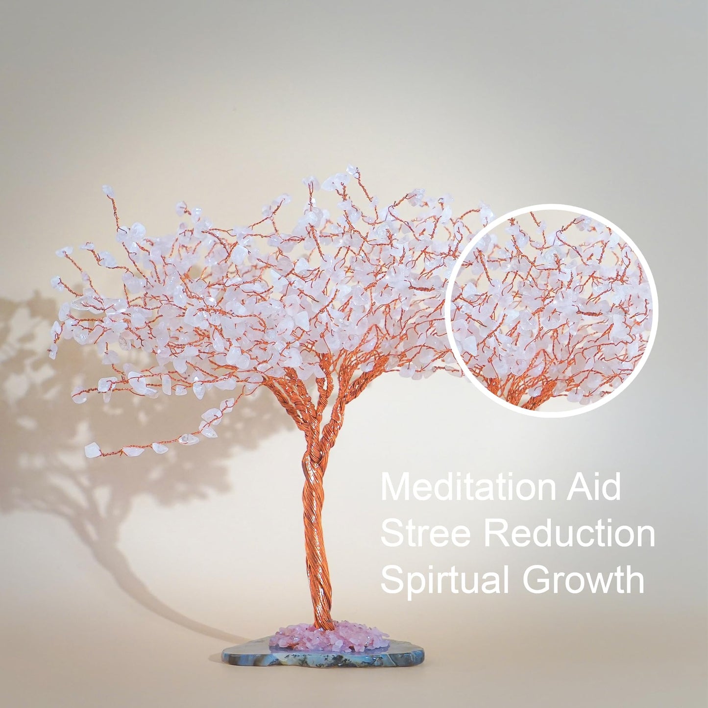 Clear Quartz - Money Tree of Life - Gemstones and Crystals - Stones and Crystals Good Luck Tree handmade - Stones Positive Energy, Good Luck, Christmas Decor, Birthday Gifts for Women, Mom