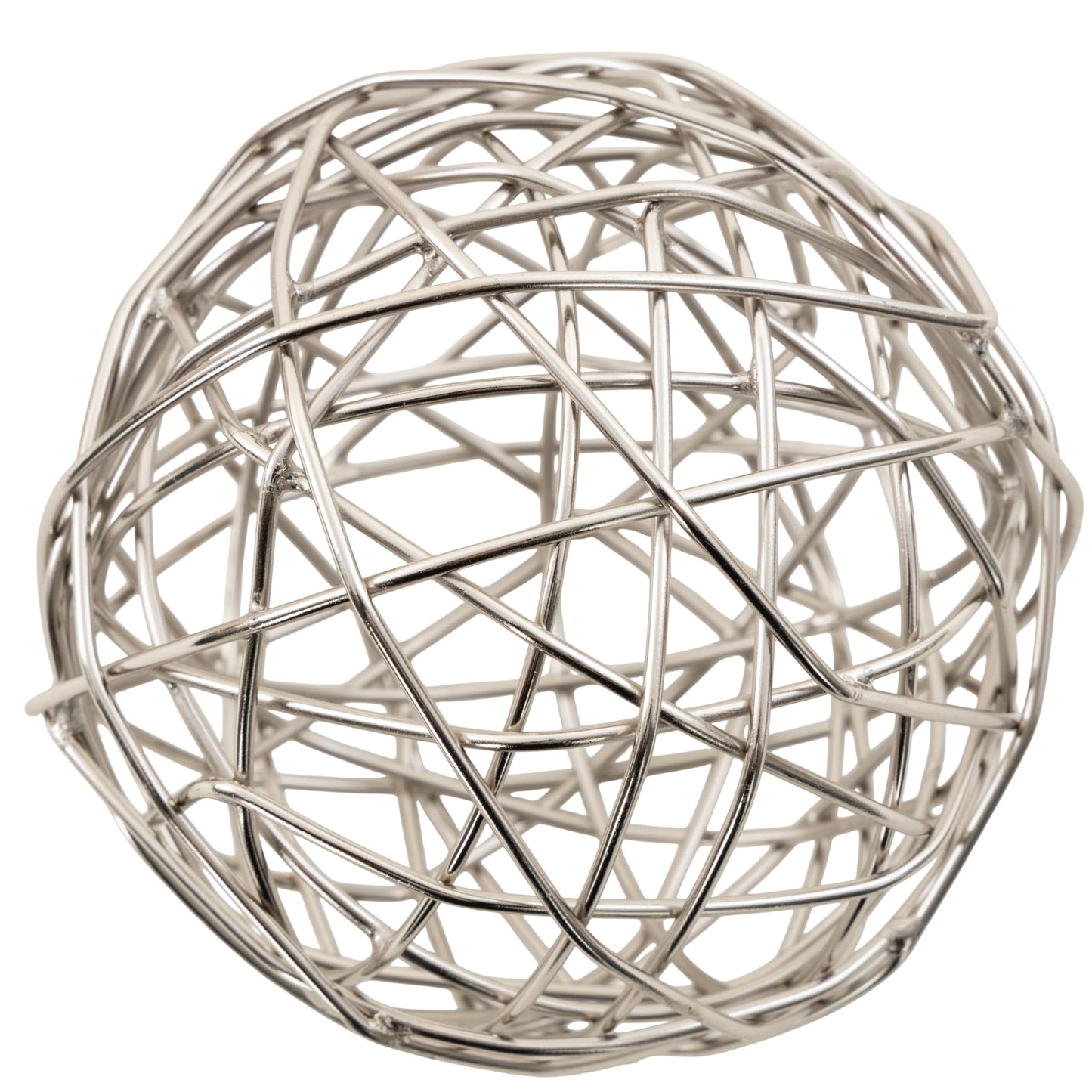 Deco 79 Metal Geometric Decorative Sculpture Home Decor Statues, Set of 3 Accent Figurines 8", 6", 4"D, Silver