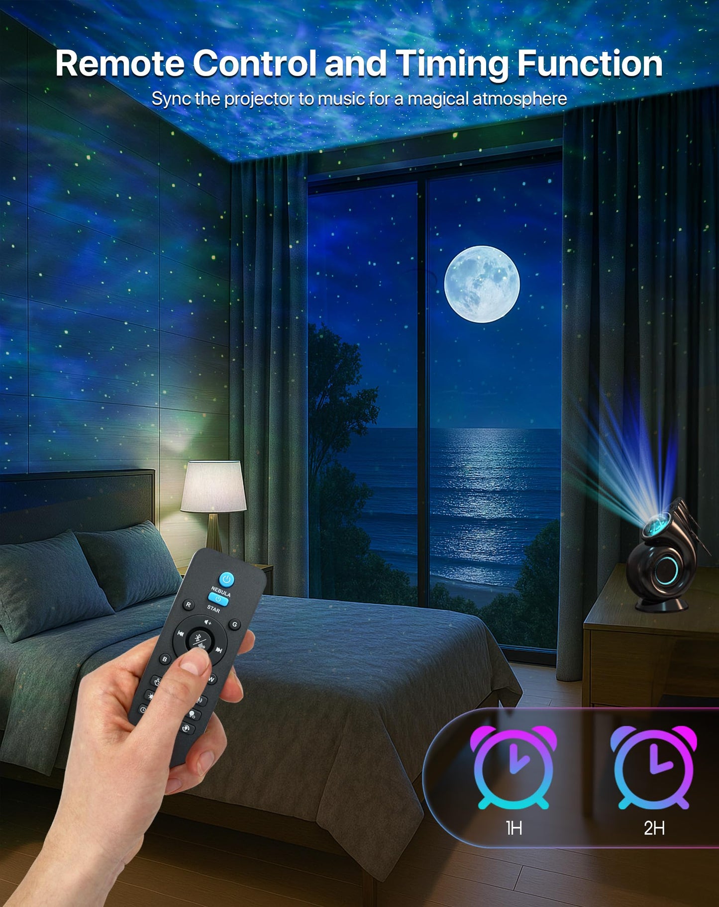 Rossetta Star Projector Galaxy Nebula Night Light Projector for Bedroom