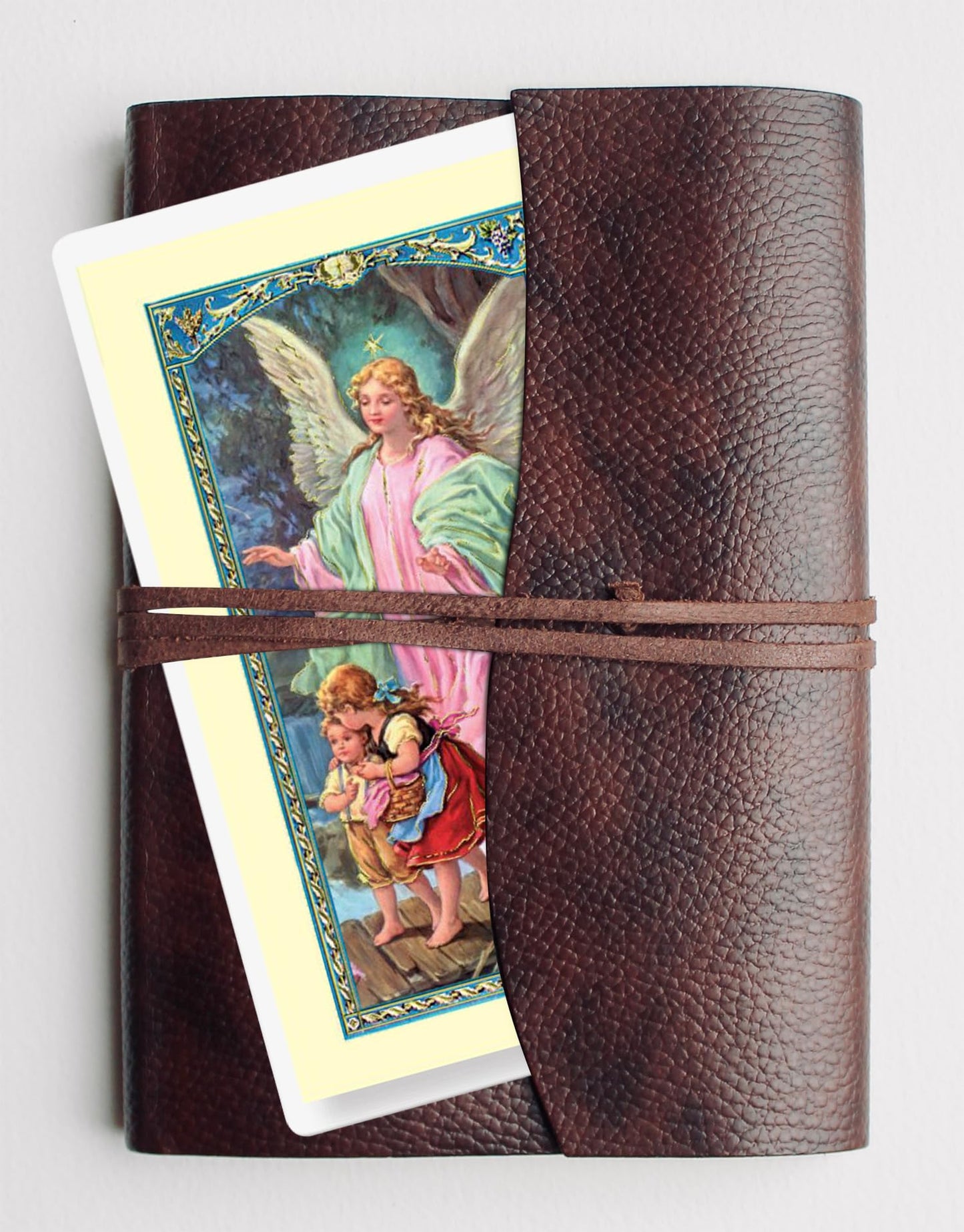 Trendzeen Guardian Angel Token - Laminated Catholic Guardian Angel Prayer Card, The Lord's Prayer Card - Italian Guardian Angel Pocket Token - Guardian Angel Token, Holy Cards Set of 7 Items