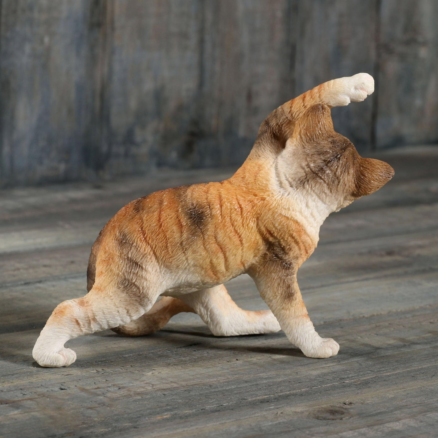 Veronese Design 3 1/2 Inch Yellow Tabby Yoga Cat Twist Pose Resin Animal Miniature