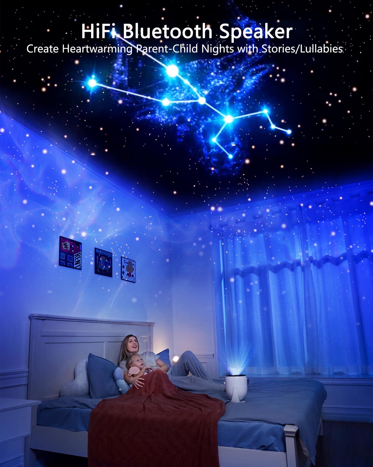 Twelvetooo 3D Galaxy Projector, Star Projector with 90 Dynamic Scenes, HD Planetarium Projector Night Light with Bluetooth Speaker for Room, Christmas Gift for Kids Adults, Relaxing Ambiance