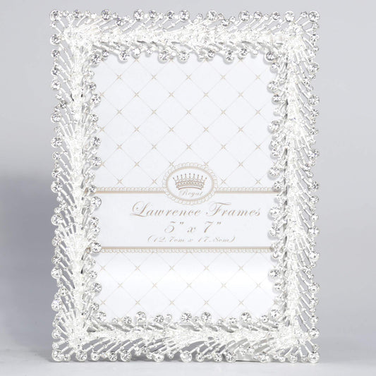 Lawrence Frames 5x7 Jasmond Silver Metal Crystal Spray Picture Frame