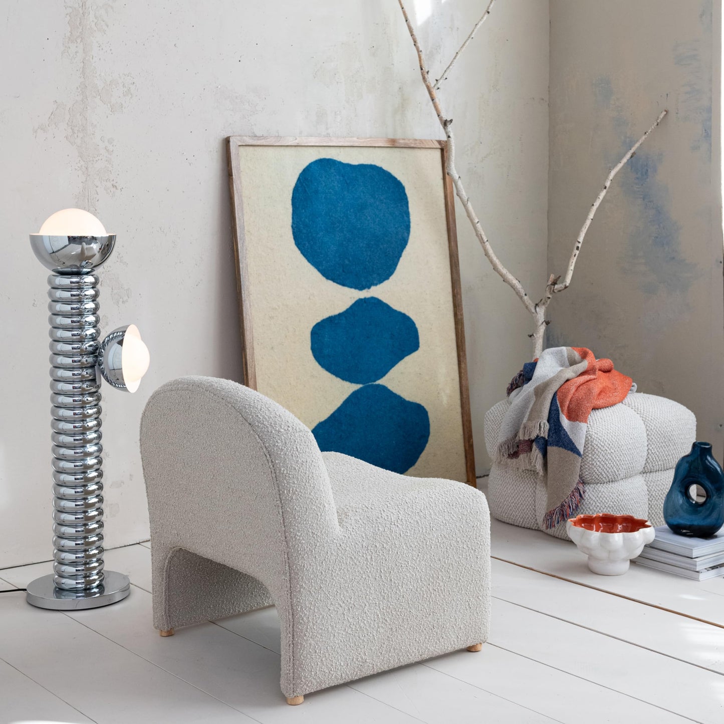 Bloomingville Glass Abstract Vase, Blue