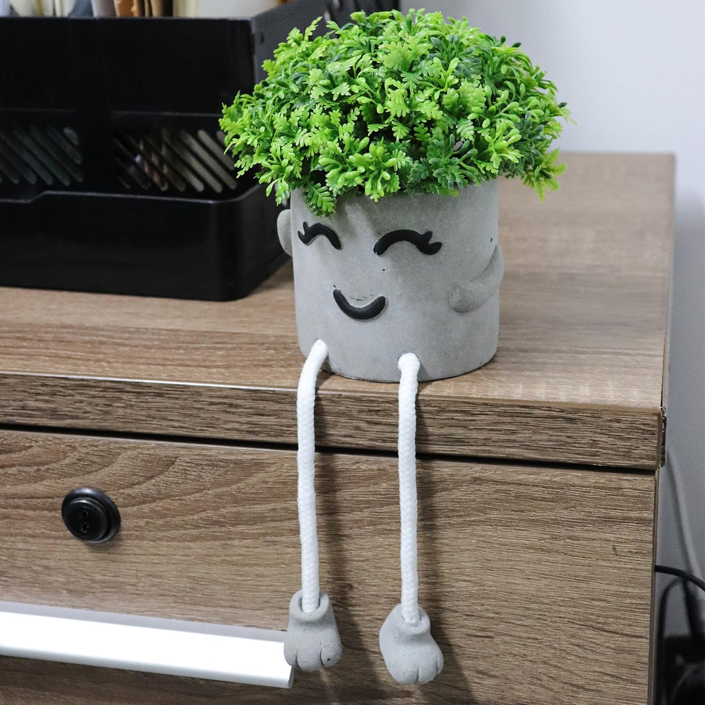 MAKHOT Artificial Succulent Plants in Pots, Fake Plants Faux Succulents Office Desk Decor, Mini Potted Succulents Coffee Table Decor for Women, Cute Decorations for Work Office Plants