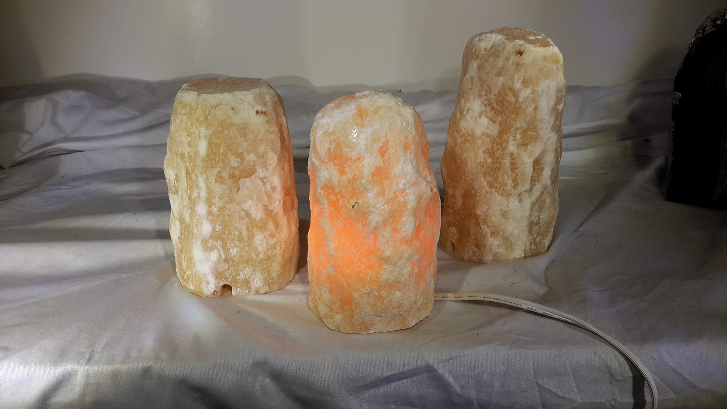 Orange Calcite Rough Mountain Lamp - Orange Natural Crystal Specimen Mineral Rough Decor - Night Light - Desk Lamp