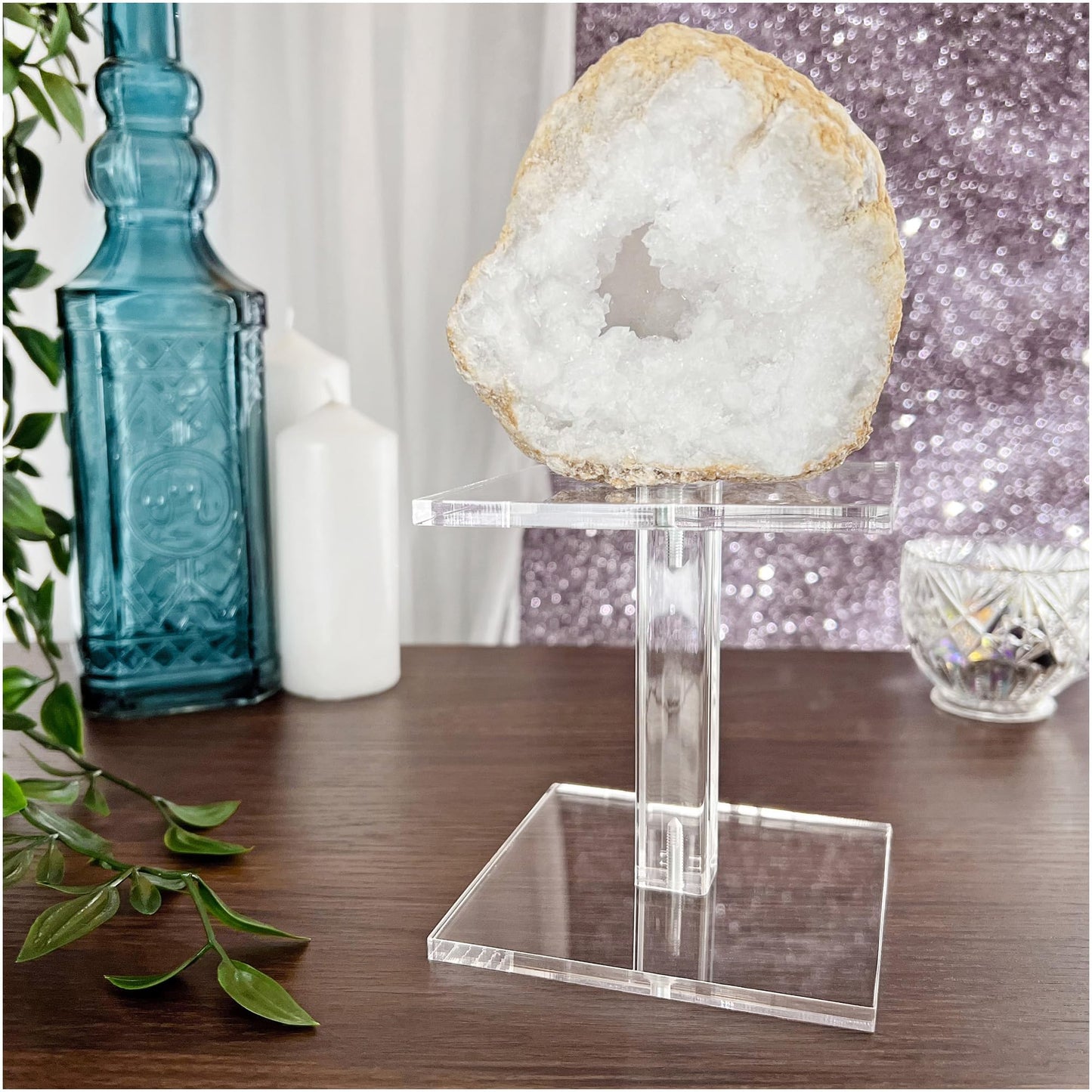 Plymor Clear Acrylic Square Barbell Pedestal Display Riser, 4.5" H x 4" W x 4" D (1/4" thick)