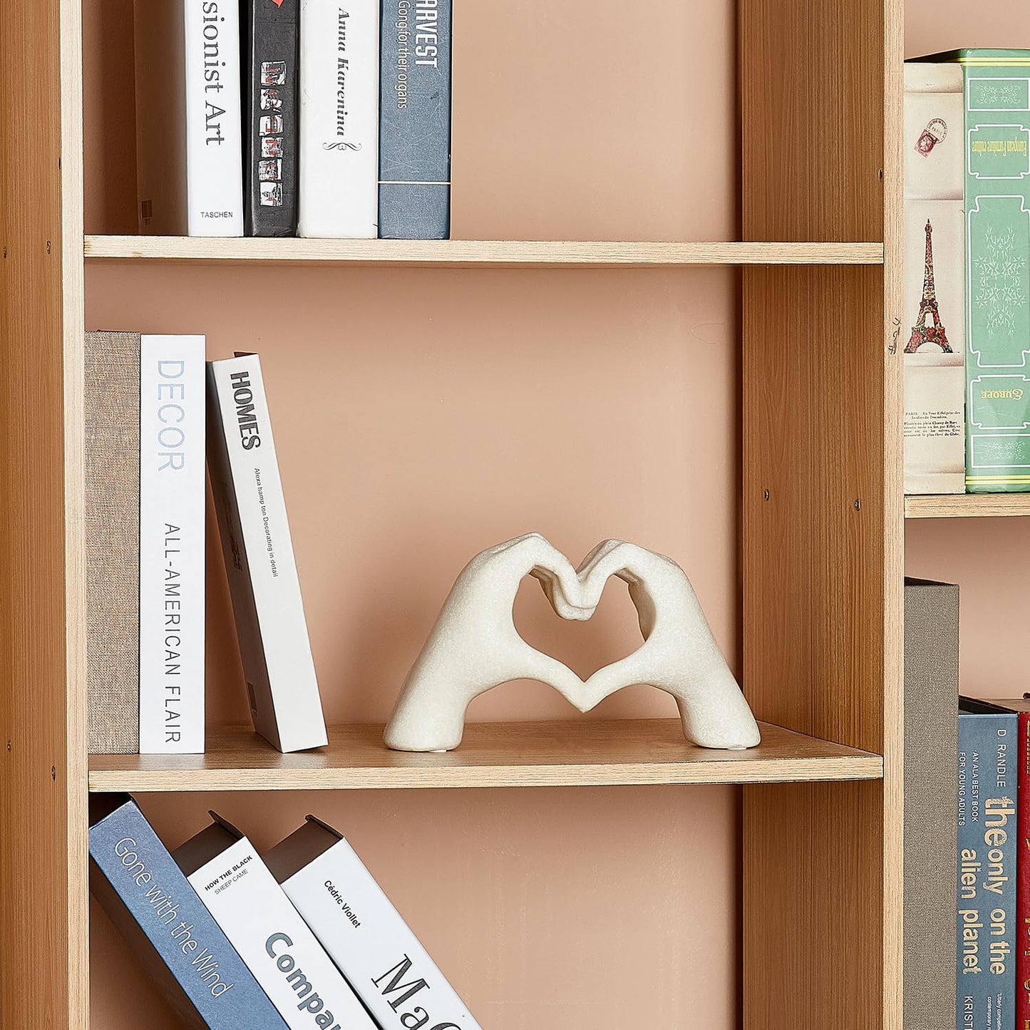 OTARTU Marble Gesture Heart Decoration, Modern Love Statue Finger, Abstract Heart Hands Sculpture Home Wedding Decoration,Shelf Decor