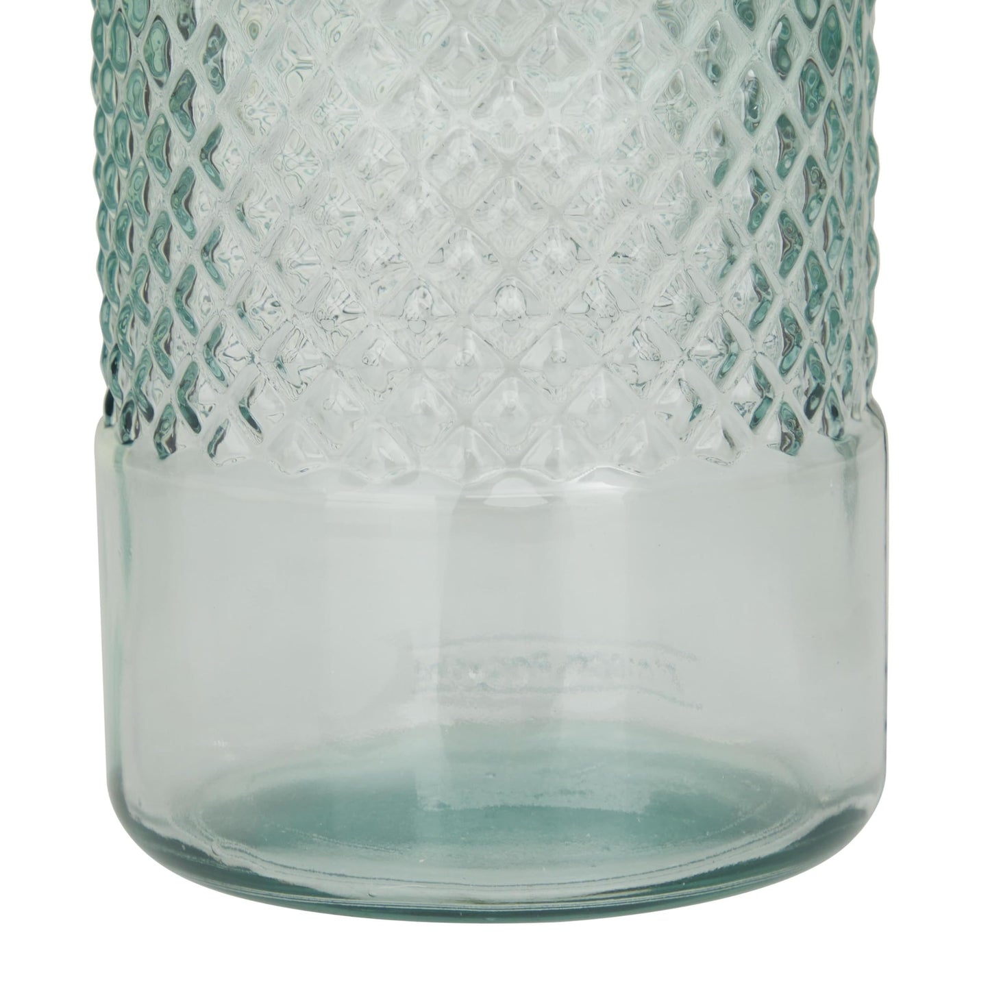 Deco 79 Recycled Glass Decorative Vase Spanish Decorative Container, Decorative Keepsake Box 6" x 6" x 11", Blue
