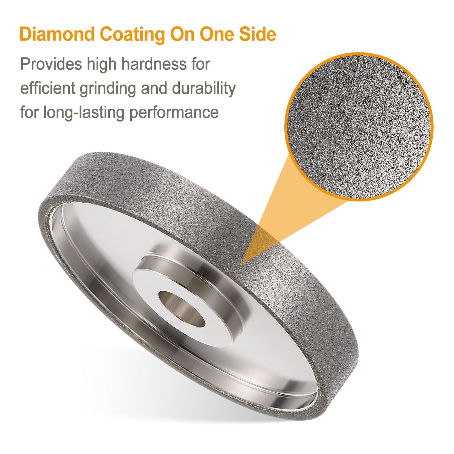 HARFINGTON Diamond Lapidary Wheel 6 Inch x 1 Inch Arbor Hole Grit: 180 Grinding Wheels for Stone, Marble, Glass, Ceramics, Crystal, Carbide, Steel