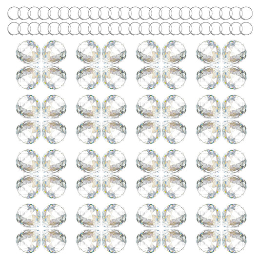 Afcabakila 48 Pcs Clear Crystal Ball Prism 20mm Chandeliers Prism Sun Shine Catcher Christmas Crystal Ornaments Rainbow Pendants Maker, Crystals Ball for Window Hanging, Garden Decor, and Gift Making
