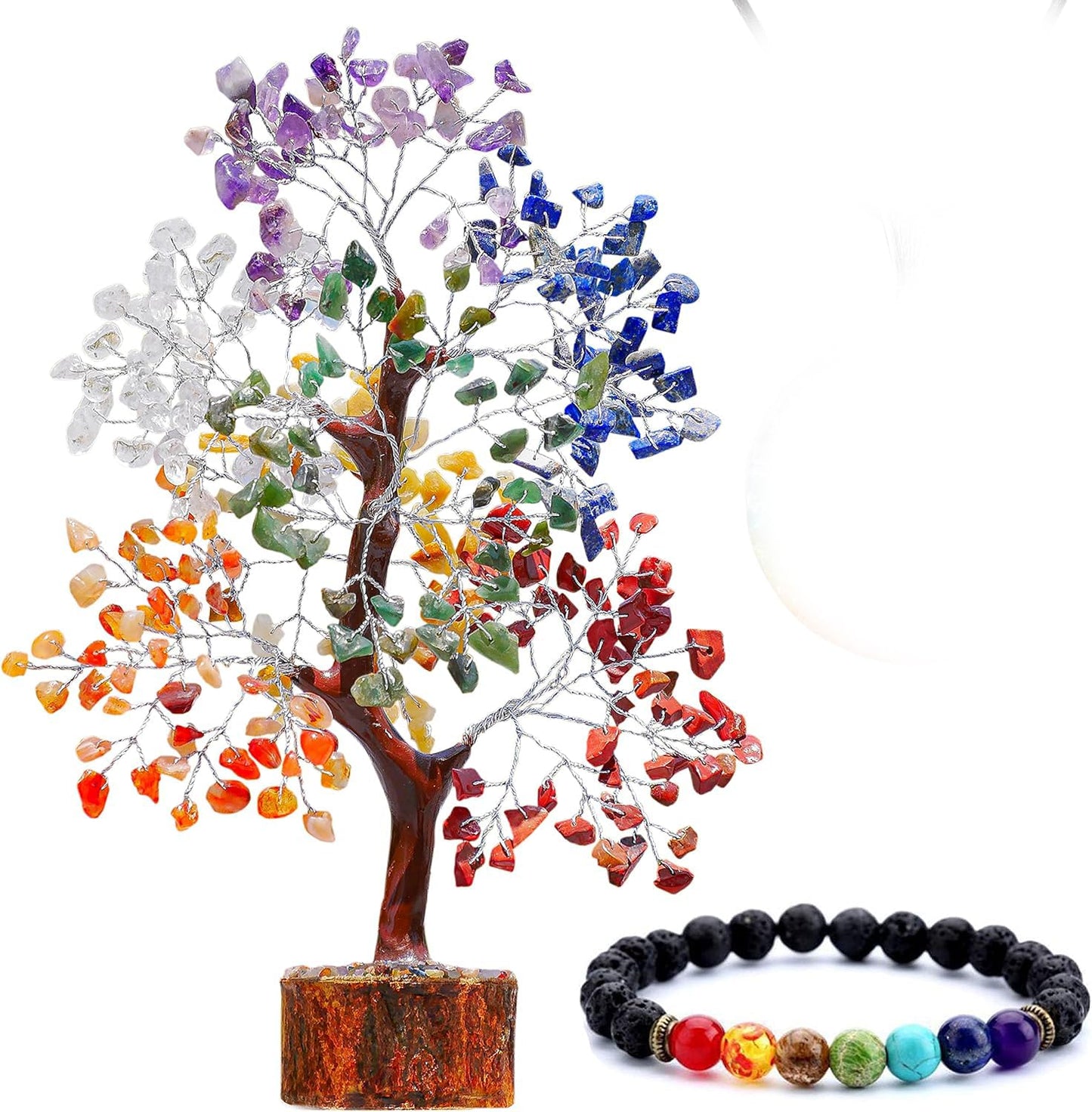 YUVDIPR Chakra Crystal Tree - Handmade Healing Crystal Tree with 7 Chakra Stones - Decorative Trees of Life for Meditation, Feng Shui, and Home Decor - Unique Birthday Gifts for Women