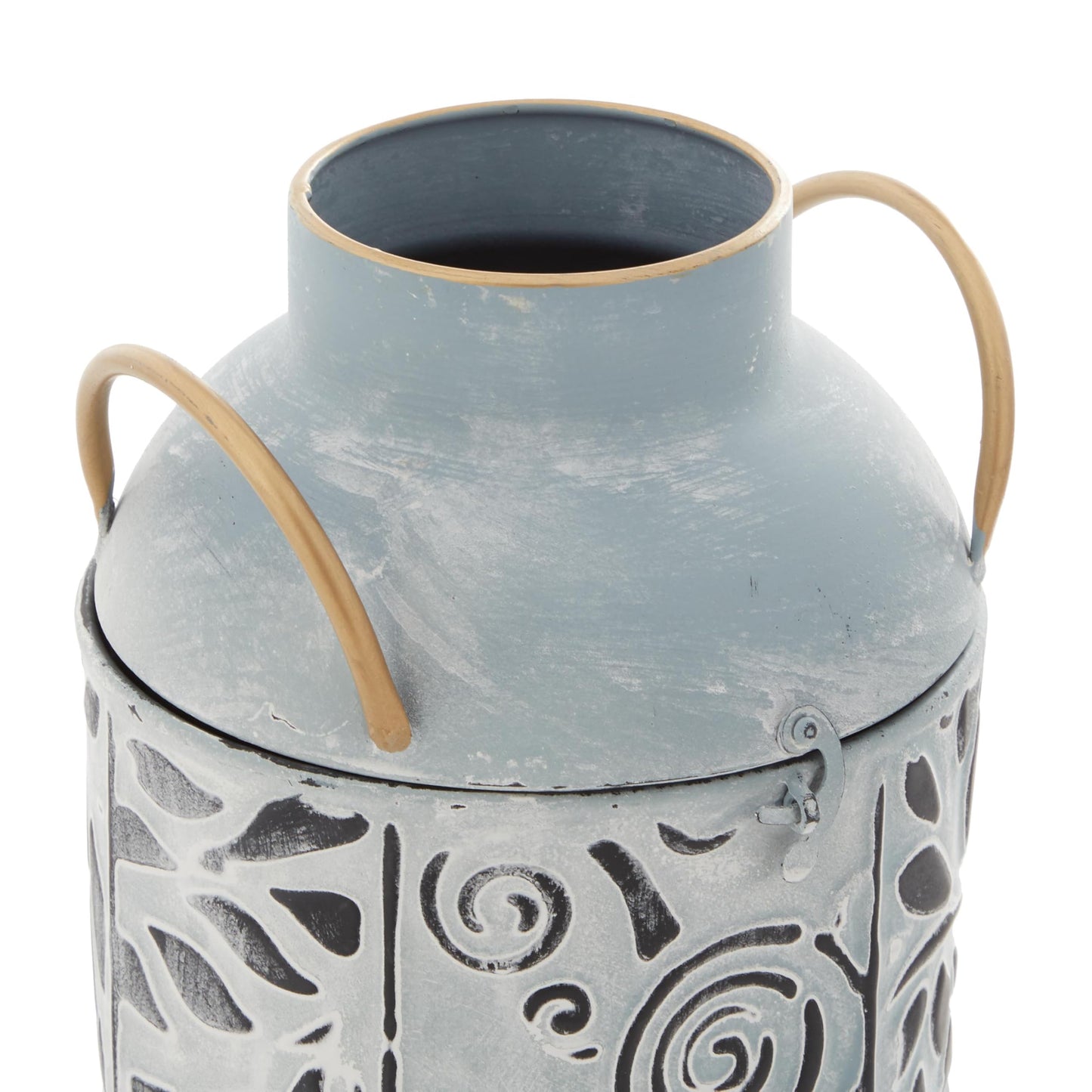 Deco 79 Metal Floral Vase, Set of 3 Vase 8", 12", 10"H, Blue