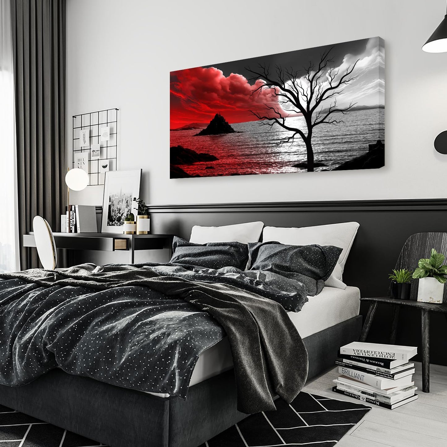 Baisuwallart B0350 The Cloud Tree 1 Panels Modern Giclee Canvas Prints Artwork Abstract Seascape Paintings Reproduction Sea Beach Pictures Printed on Canvas Wall Art for Home Decorations Wall Decor