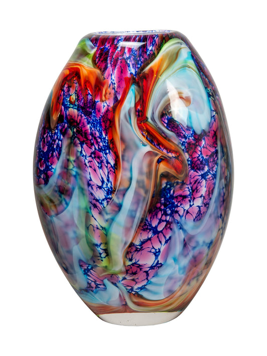 Dale Tiffany AV23130 Villa Cuzzano Murano Style Handcrafted Art Glass Vase, Multi Color, 13-Inch Tall