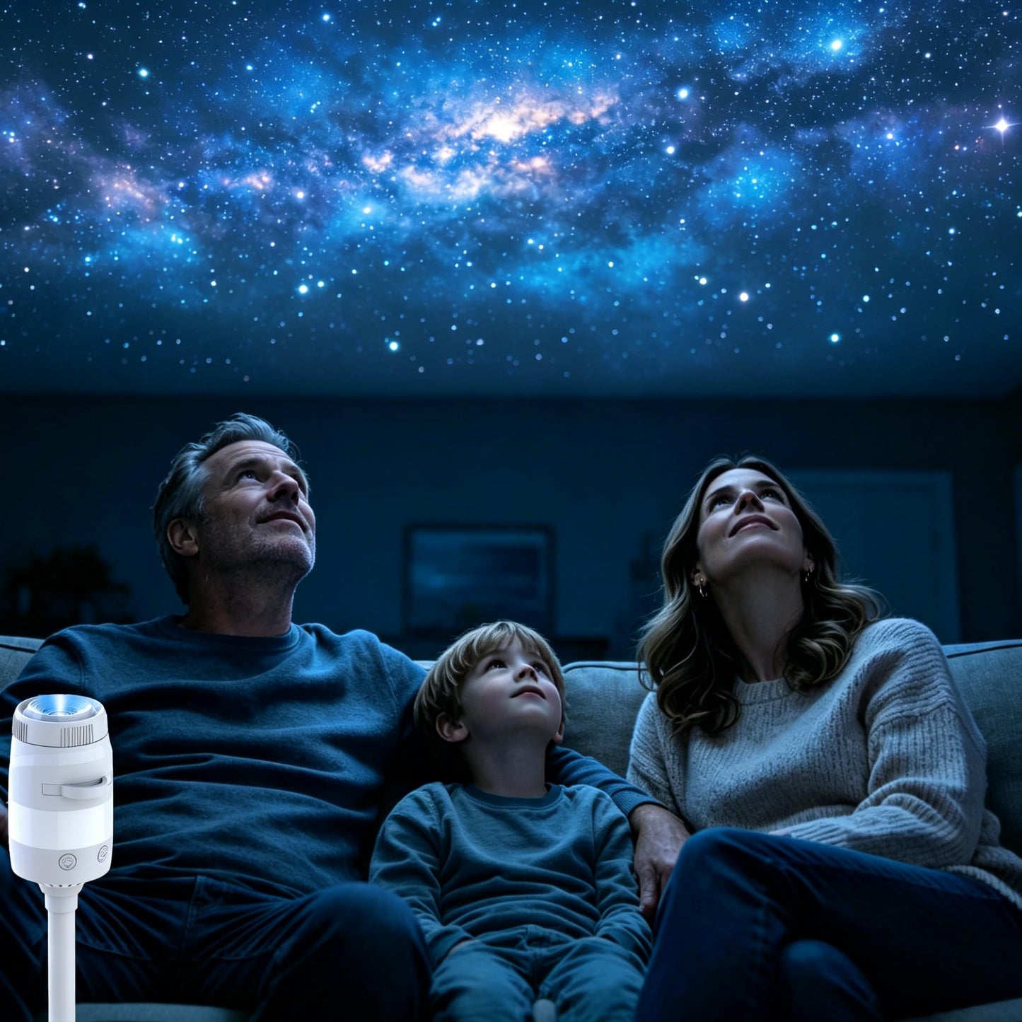 Galaxy Projector Night Light, 2-in-1 USB Portable Galaxy Star Projector Night Light, LED Ceiling/Wall Projection Lamp with 360° Rotation, USB Power for car and Bedroom, Decoration for Adults and Kids