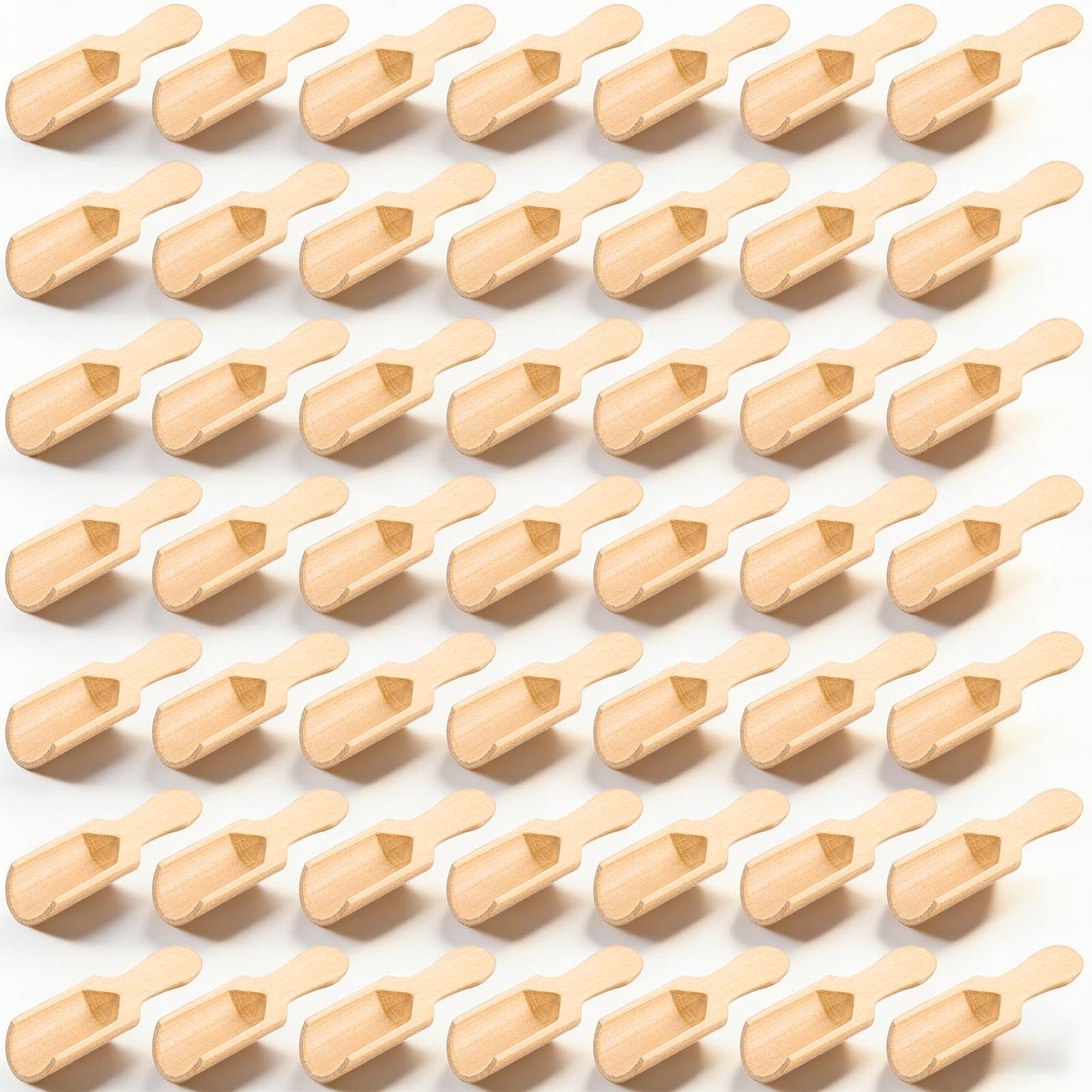 100 Pack Mini Wooden Spoons for Jars, Small Bath-Salt Scoops Mini Scooper Wooden Candy Spoon Washing Powder for Sugar Scrubs, Bath-Salts, Cooking