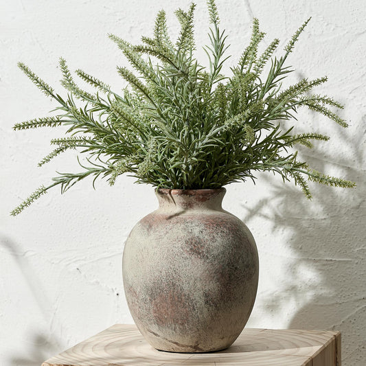 SIDUCAL Ceramic Decorative Flower Vase | 7.48 Inch Pottery Rustic Farmhouse Boho Vase for Home Decor, Table, Living Room, Bathroom, Coffee Desk, Shelf, Mantel Decoration, Wedding, Terra
