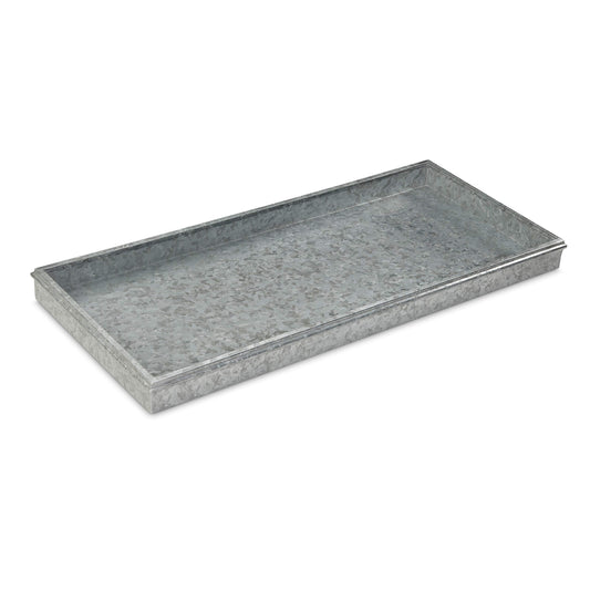 Good Directions Medium Boot Tray, Double Circles Multi-Purpose All Weather Decorative Boot Tray, Shoes, Plants, Garage, Patio Door, Pet Bowls, 30 inch Entry Indoor Shoe Tray, Galvanized Gray