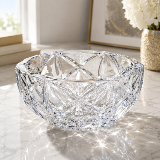 Yiyiring Decorative Crystal Bowl 8.6'' Hand-painted Polished Decorative Bowl Glass Fruit Bowls Crystal Key Bowls Modern for Counter Home Decoration Table Centerpiece Kitchen Dining Room