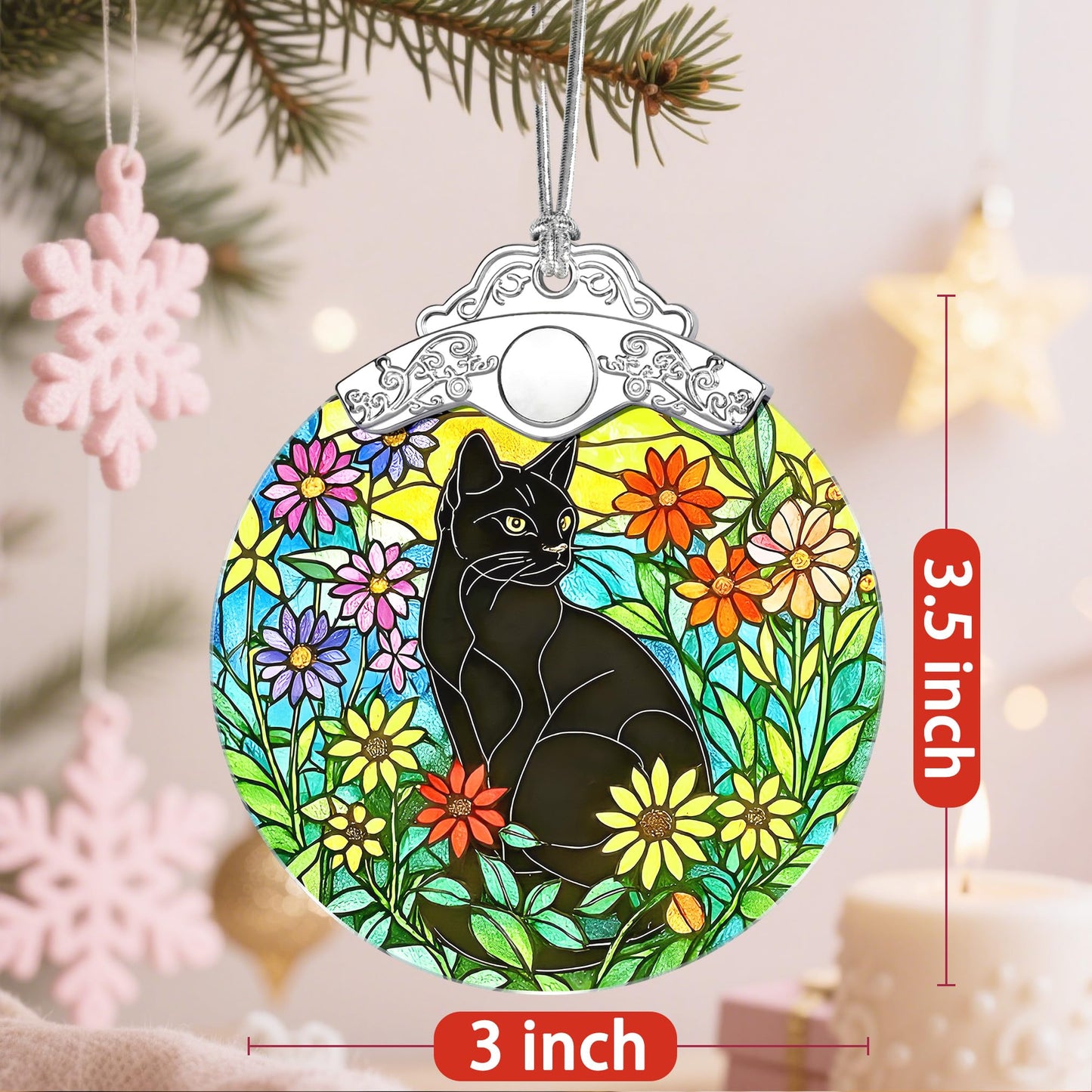 Christmas Ornaments – Black Cat Ornaments for Christmas Tree, Xmas Decorations, Holiday Decor, Gift Ideas, Housewarming, Holiday & Xmas Gifts for Cat Lovers