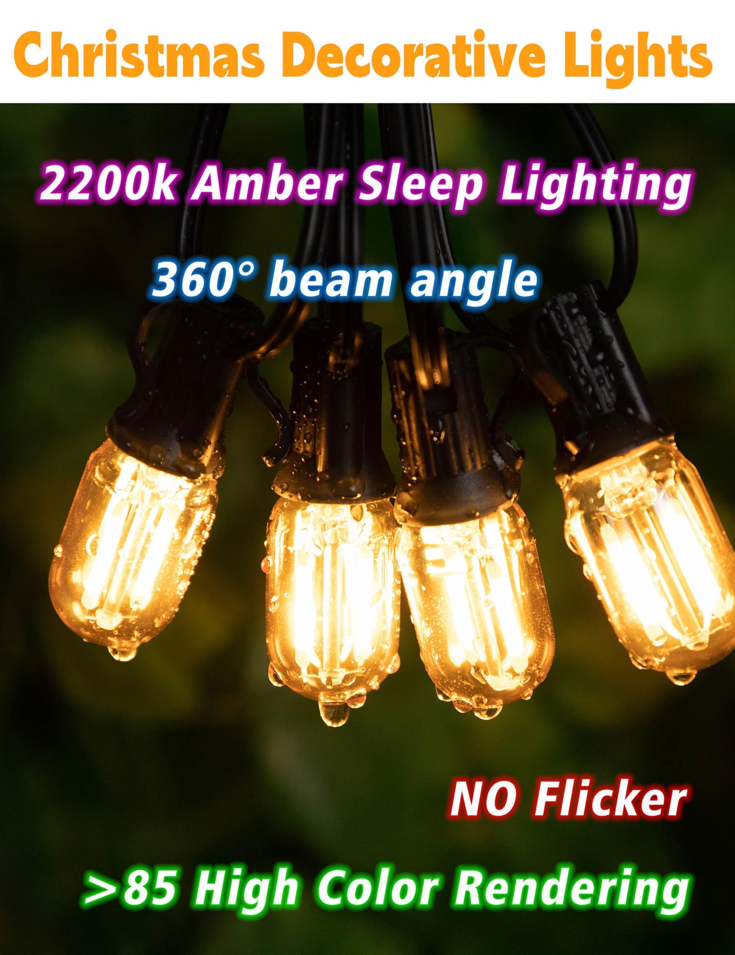Xyanmc E12 Night Light Bulbs 15W-20W Equivalent, 2200k Warm Amber Sleep Light Bulb, T22 E12 Candelabra Base Salt lamp Bulb 2W 200lm for String Light Decorative Bulb Chandeliers Bedside Bulbs (2 Pack)
