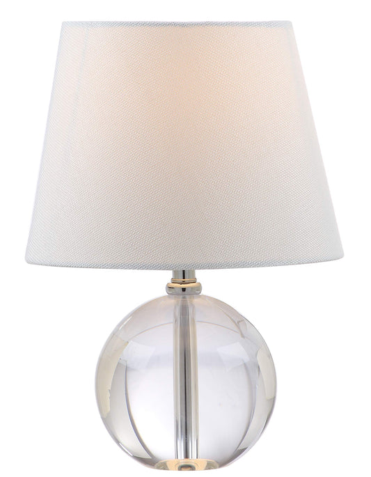 SAFAVIEH Lighting Collection Mable Modern Glam Clear Crystal 14-inch Bedroom Living Room Home Office Desk Nightstand Round Table Lamp (LED Bulb Included)