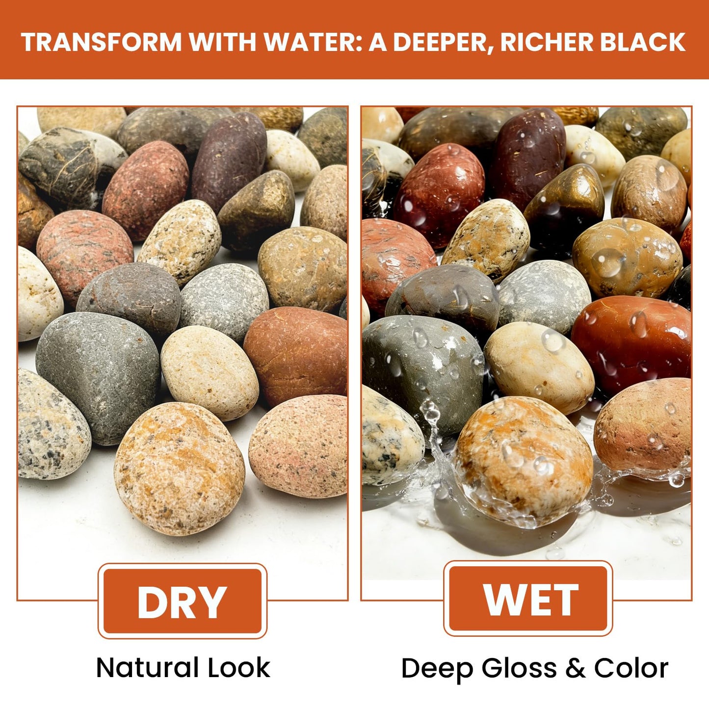 2-3 Inch Mixed Round Pebbles, Smooth River Rocks for Rock Painting, Planters, Vase Filler, Fish Tank, Aquarium Decor & Garden Landscaping, 6LB