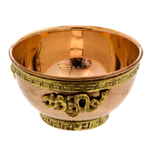 Alternative Imagination Dragon Copper Bowl - Offering Bowl For Altar Use, Ritual Offerings, Witchy Home Decor - Incense Holder for Incense Cones, White Sage, Palo Santo Sticks - 3 Inches Wide