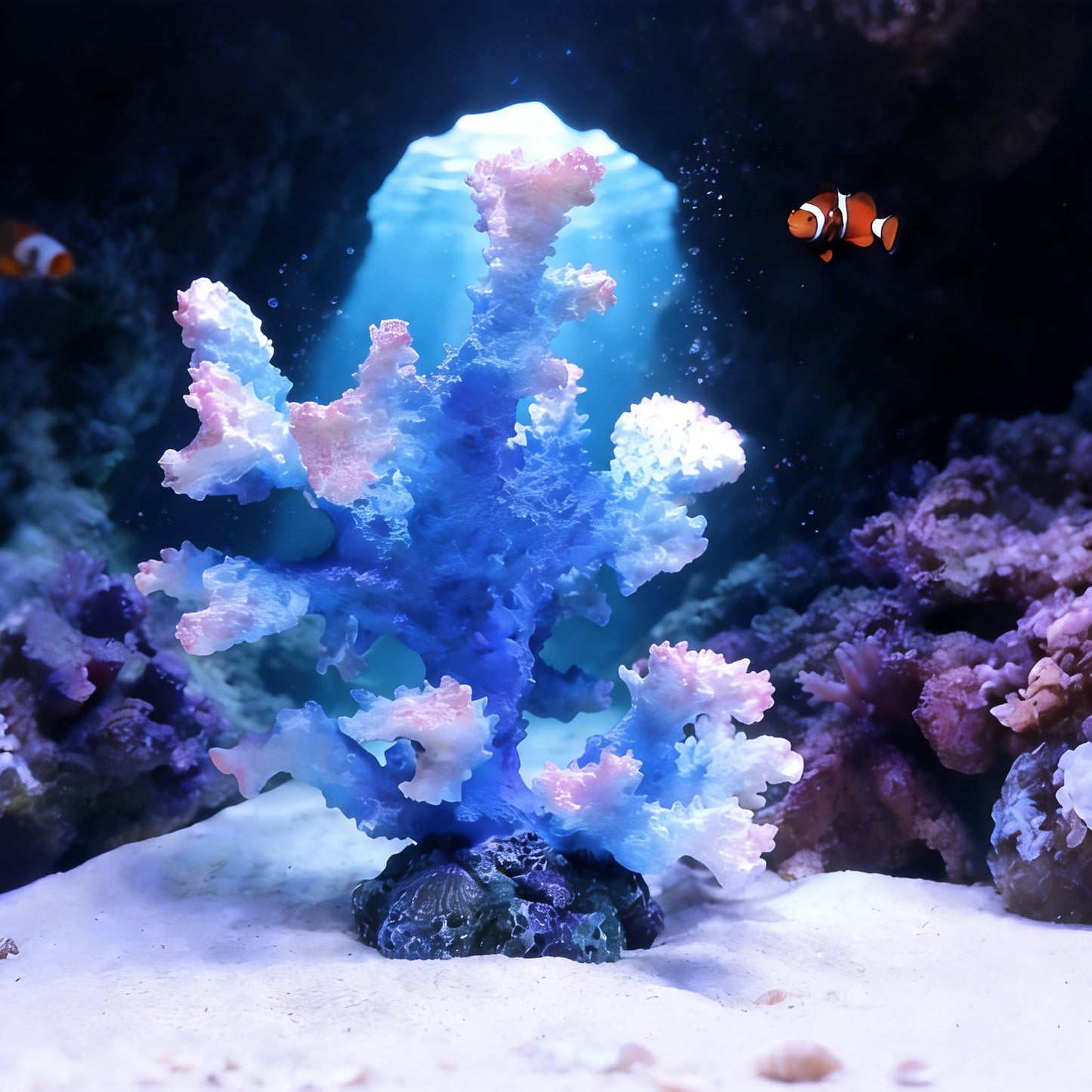 Generic Artificial Coral Reef Aquarium Ornament, Polyresin & Plastic Fish Tank Decoration for Marine Landscape, Beach Coastal Coral Statue Sculpture for Home Bathroom Desktop Shelf, Marine Themed Gift